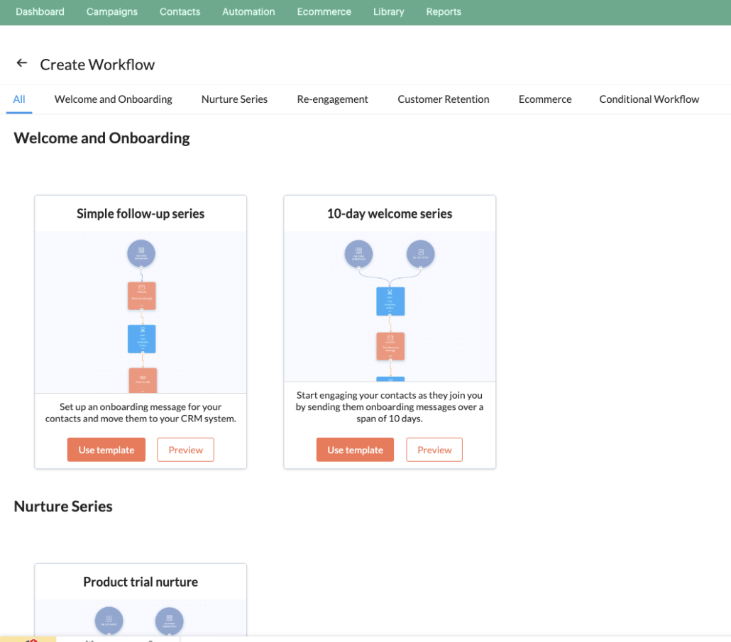 Zoho Campaigns workflow