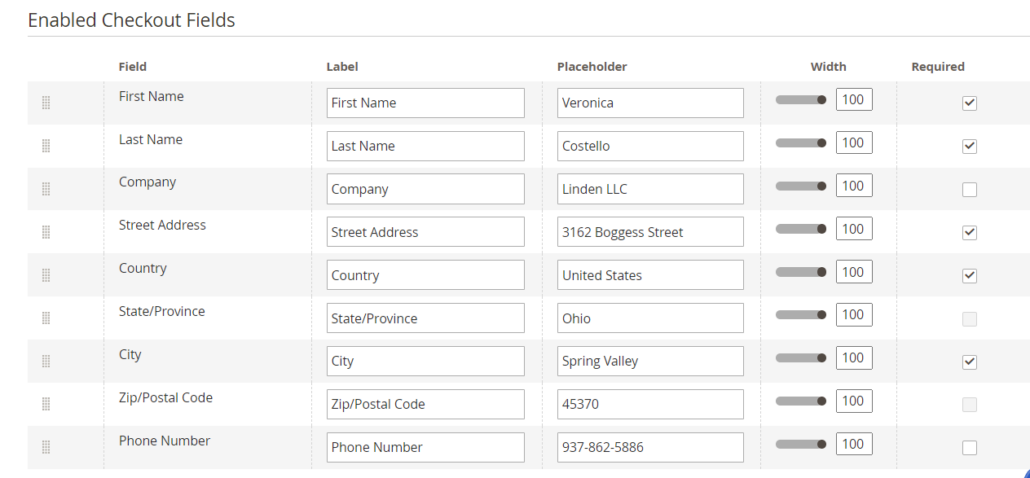 Aheadworks One Step Checkout fields configuration