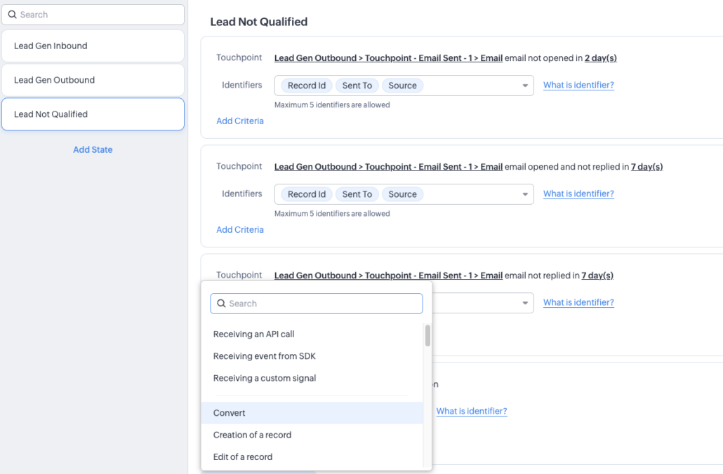 Path Finder - States configuration - Zoho CRM 2024