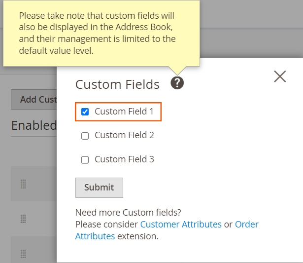 Aheadworks one step checkout custom fields